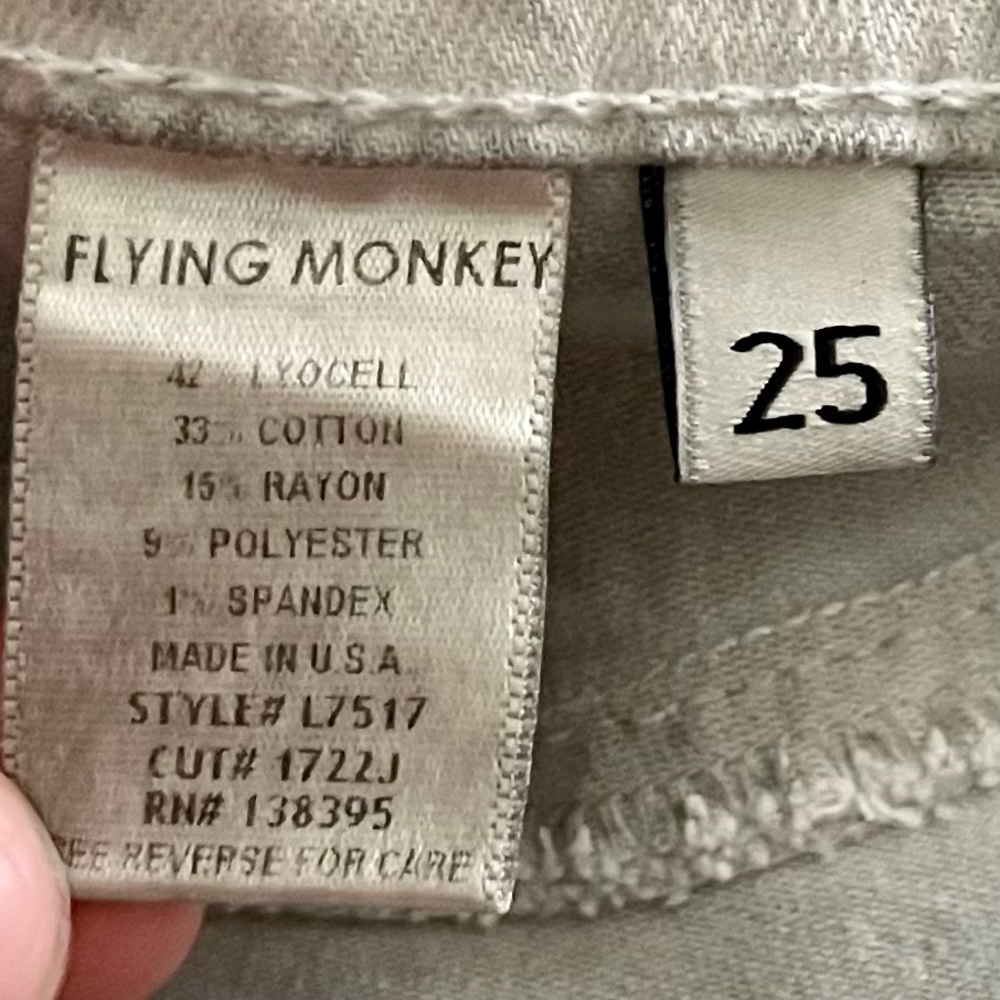 Flying Monkey Jeggings Light Gray Size 25 - Picture 3 of 3
